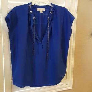 Michael Kors deep v-neck top with silver chain